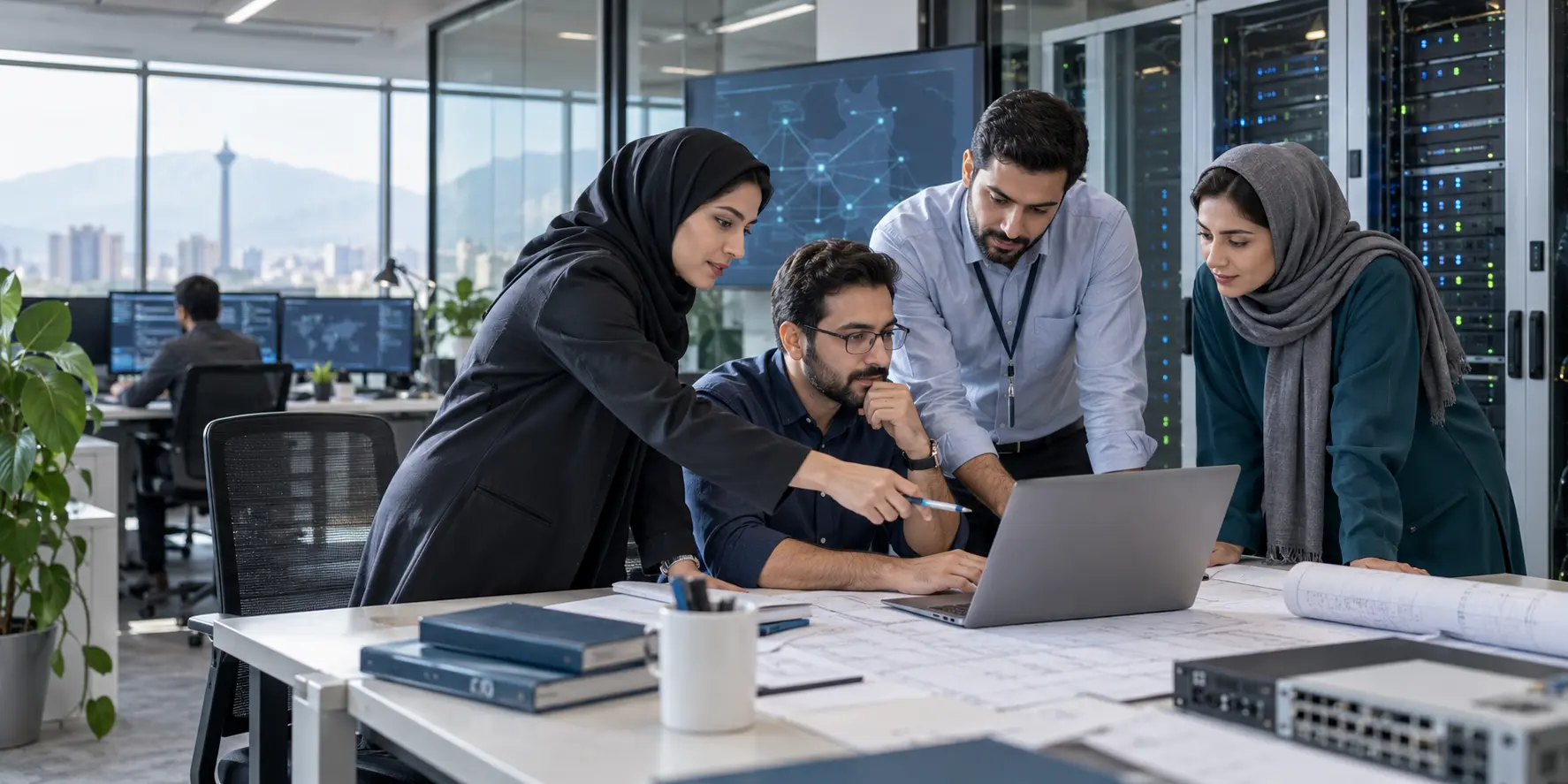 Chavoosh engineering team reviewing technology infrastructure